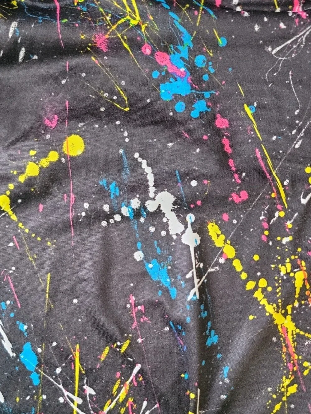 Justice Girls Leotard Black Neon Paint-Splatter Long Sleeve One-Piece Size 14